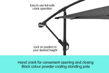 NNEDPE Sorrento Outdoor Living Cantilever Umbrella 2.7M - Charcoal