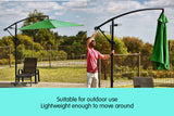 NNEDPE Sorrento Outdoor Living Cantilever Umbrella 2.7M - Green