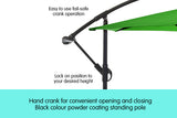 NNEDPE Sorrento Outdoor Living Cantilever Umbrella 2.7M - Green