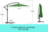 NNEDPE Sorrento Outdoor Living Cantilever Umbrella 2.7M - Green