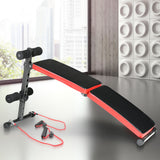 NNEDPE Inclined Sit up bench with Resistance bands