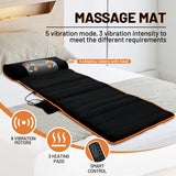 NNECW Heating Massage Mat with 8 Vibration Motors for Home and Office Black