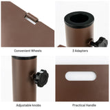 NNECW 18kg Heavy Duty Umbrella Base Stand with 2 Wheels and 3 Adapters