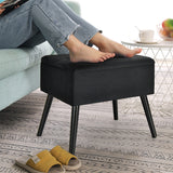 NNECW Modern Upholstered Flip Top Velvet Storage Ottoman Footrest