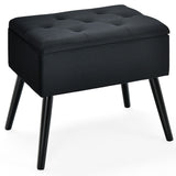 NNECW Modern Upholstered Flip Top Velvet Storage Ottoman Footrest