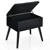 NNECW Modern Upholstered Flip Top Velvet Storage Ottoman Footrest