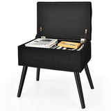 NNECW Modern Upholstered Flip Top Velvet Storage Ottoman Footrest