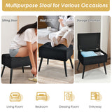 NNECW Modern Upholstered Flip Top Velvet Storage Ottoman Footrest