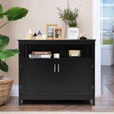 NNECW Buffet Sideboard Storage Cabinet with Shelf for Kitchen-Black
