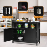 NNECW Buffet Sideboard Storage Cabinet with Shelf for Kitchen-Black