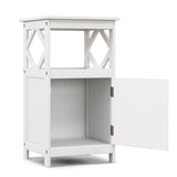 NNECW Single Door Storage Cabinet with Open Compartment for Home Living