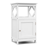 NNECW Single Door Storage Cabinet with Open Compartment for Home Living
