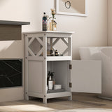NNECW Single Door Storage Cabinet with Open Compartment for Home Living