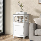 NNECW Single Door Storage Cabinet with Open Compartment for Home Living