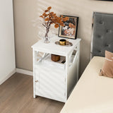 NNECW Single Door Storage Cabinet with Open Compartment for Home Living