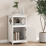NNECW Single Door Storage Cabinet with Open Compartment for Home Living