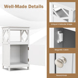 NNECW Single Door Storage Cabinet with Open Compartment for Home Living