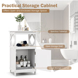 NNECW Single Door Storage Cabinet with Open Compartment for Home Living