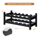NNECW 2-Tier Bamboo Wine Rack with 12 Bottles Holder-Coffee