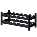 NNECW 2-Tier Bamboo Wine Rack with 12 Bottles Holder-Coffee