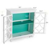 NNECW Buffet Sideboard Storage Cabinet with Glass Door for Kitchen Hallway -Green