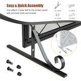 NNECW 2-Panel Fireplace Screen with Double Door-Black