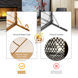 NNECW 2-Panel Fireplace Screen with Double Door-Golden