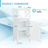 NNECW Modern Bathroom Storage Cabinet with Open Compartment & Adjustable Shelf