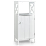 NNECW Modern Bathroom Storage Cabinet with Open Compartment & Adjustable Shelf