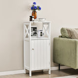 NNECW Modern Bathroom Storage Cabinet with Open Compartment & Adjustable Shelf
