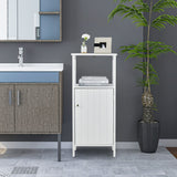 NNECW Modern Bathroom Storage Cabinet with Open Compartment & Adjustable Shelf
