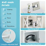 NNECW Modern Bathroom Storage Cabinet with Open Compartment & Adjustable Shelf