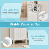 NNECW Modern Bathroom Storage Cabinet with Open Compartment & Adjustable Shelf