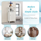 NNECW Modern Bathroom Storage Cabinet with Open Compartment & Adjustable Shelf