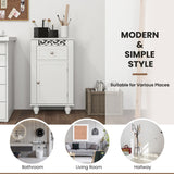 NNECW Bathroom Storage Cabinet with Solid Wood Legs for Living Room