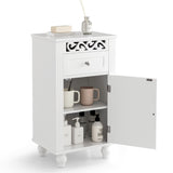 NNECW Bathroom Storage Cabinet with Solid Wood Legs for Living Room