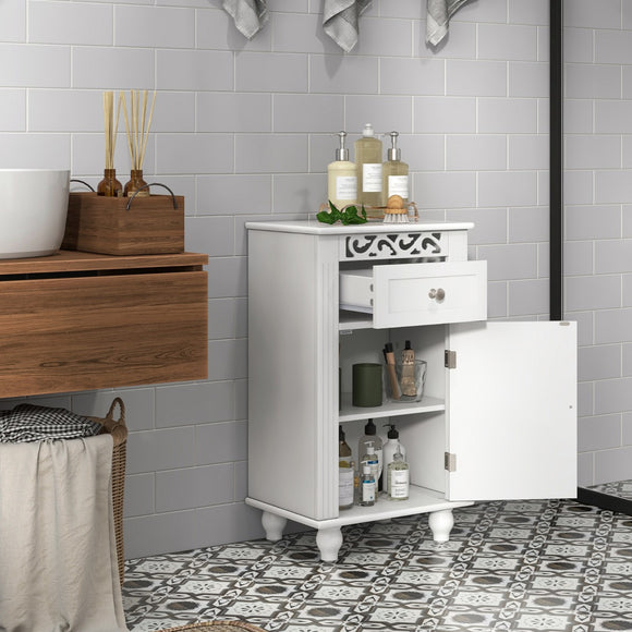 NNECW Bathroom Storage Cabinet with Solid Wood Legs for Living Room