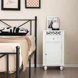 NNECW Bathroom Storage Cabinet with Solid Wood Legs for Living Room