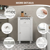 NNECW Bathroom Storage Cabinet with Solid Wood Legs for Living Room