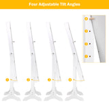 NNECW Full-length Lockable Jewelry Storage Armoire with 4 Tilting Angles-White