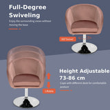 NNECW Modern Velvet Vanity Chair Height Adjustable Bar Stool with 360 Degree Swivel