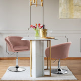 NNECW Modern Velvet Vanity Chair Height Adjustable Bar Stool with 360 Degree Swivel