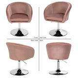 NNECW Modern Velvet Vanity Chair Height Adjustable Bar Stool with 360 Degree Swivel