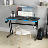 NNECW Racing Style Computer Desk with Carbon Fiber Texture for Office-Blue