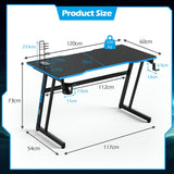 NNECW Racing Style Computer Desk with Carbon Fiber Texture for Office-Blue