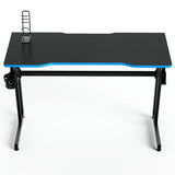 NNECW Racing Style Computer Desk with Carbon Fiber Texture for Office-Blue