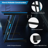 NNECW Racing Style Computer Desk with Carbon Fiber Texture for Office-Blue