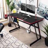 NNECW Racing Style Computer Desk with Carbon Fiber Texture for Office-Red