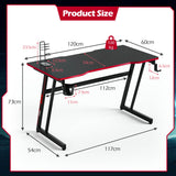 NNECW Racing Style Computer Desk with Carbon Fiber Texture for Office-Red