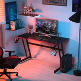 NNECW Racing Style Computer Desk with Carbon Fiber Texture for Office-Red
